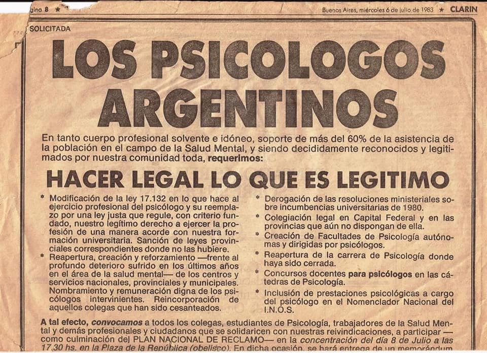 13 de octubre: HACER PSICOLOGIA ES DESOBEDECER